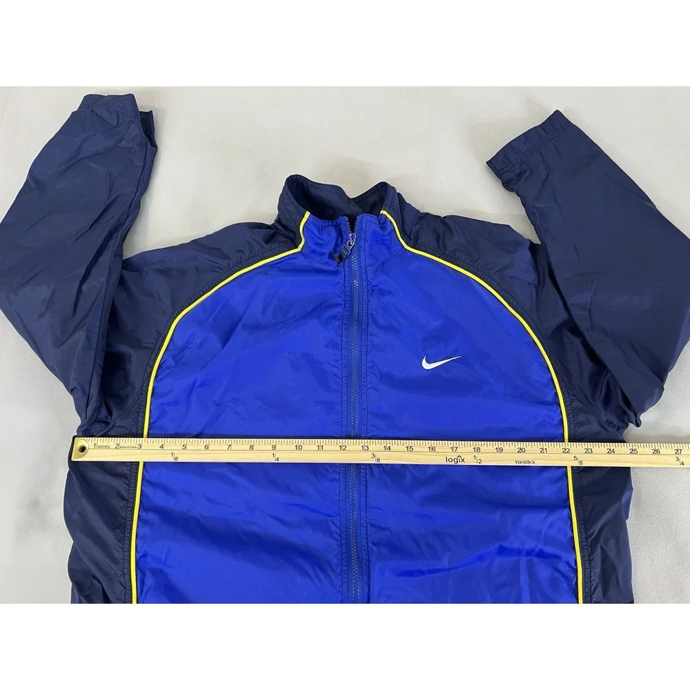 Vintage Nike Full Zip Windbreaker Track Jacket Unisex XL Blue‎ Yellow Y2K